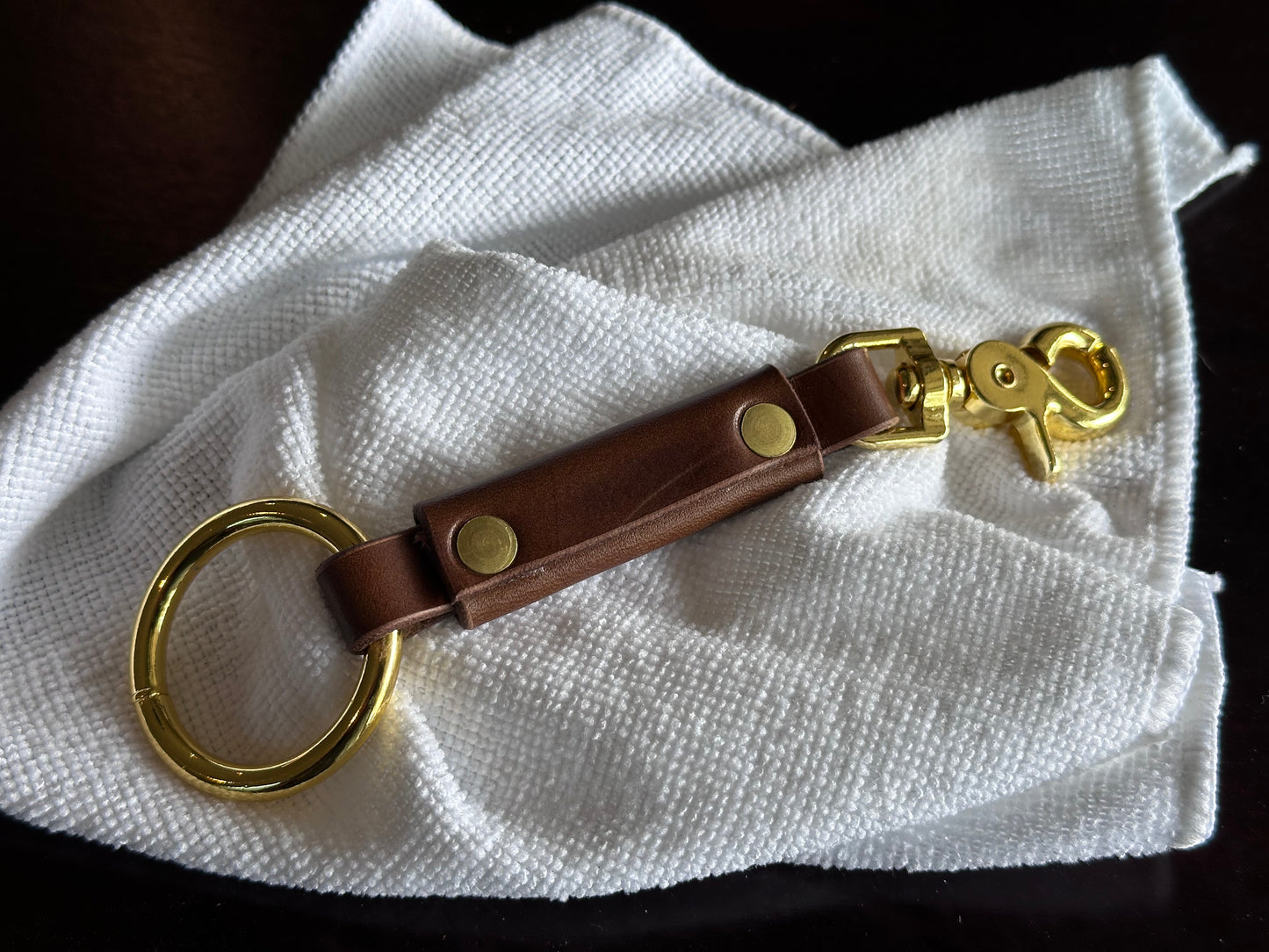 Leather towel caddy