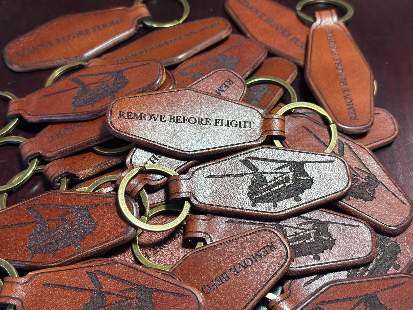 Custom leather keychain