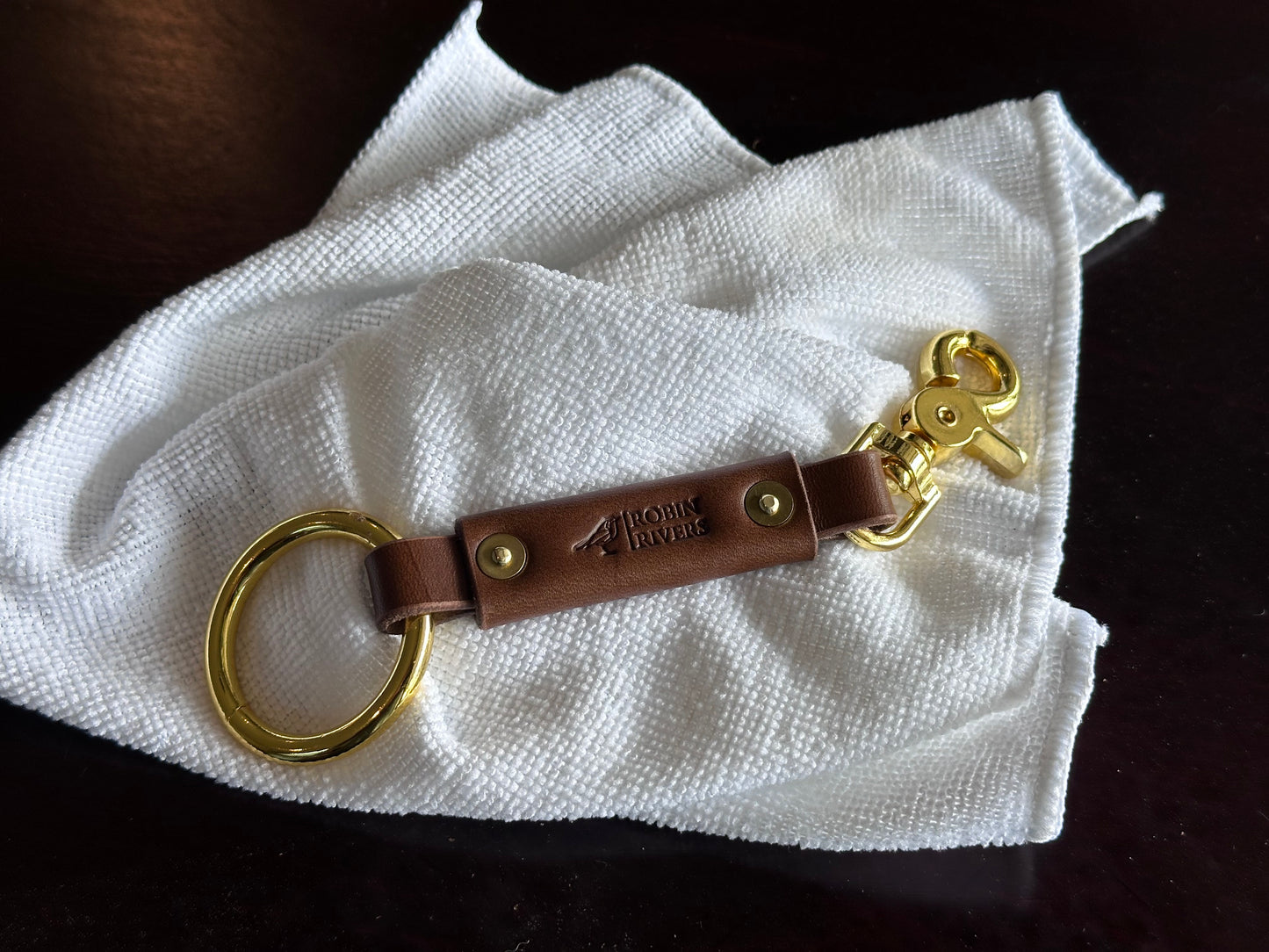 Leather towel caddy