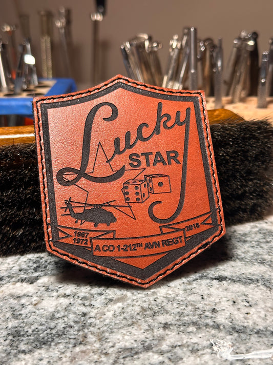 A Co 1-212 AVN REGT leather uniform patch