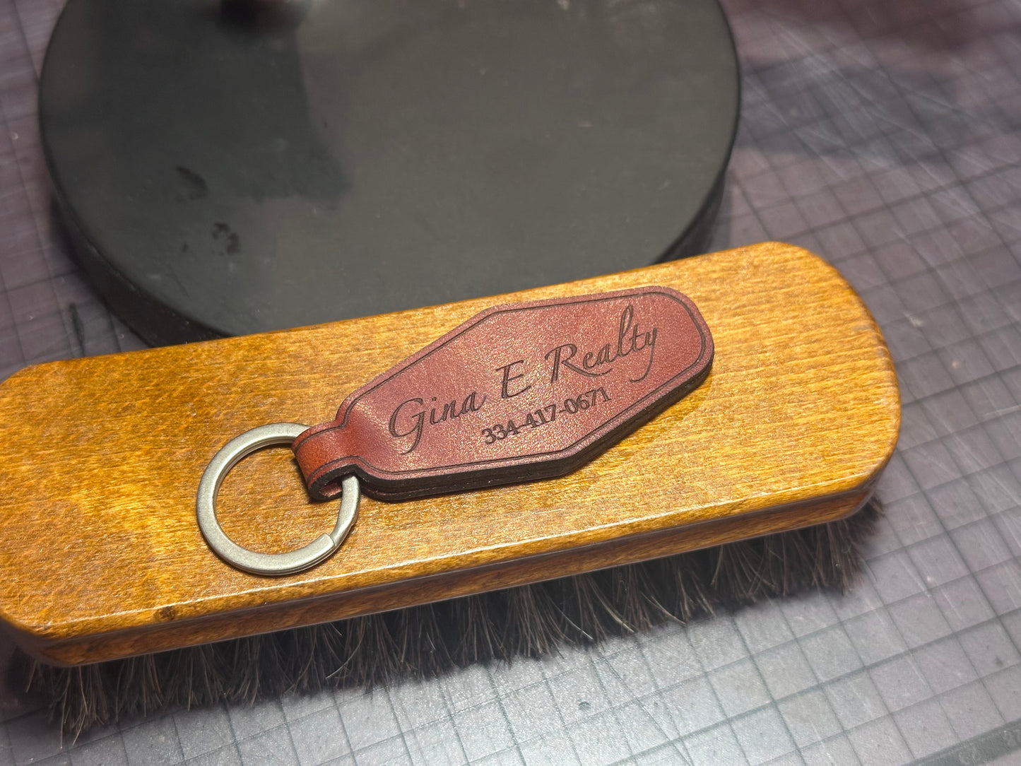Custom leather keychain