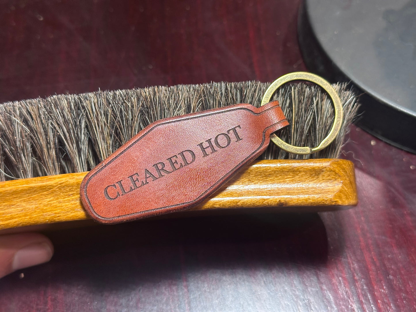 Custom leather keychain