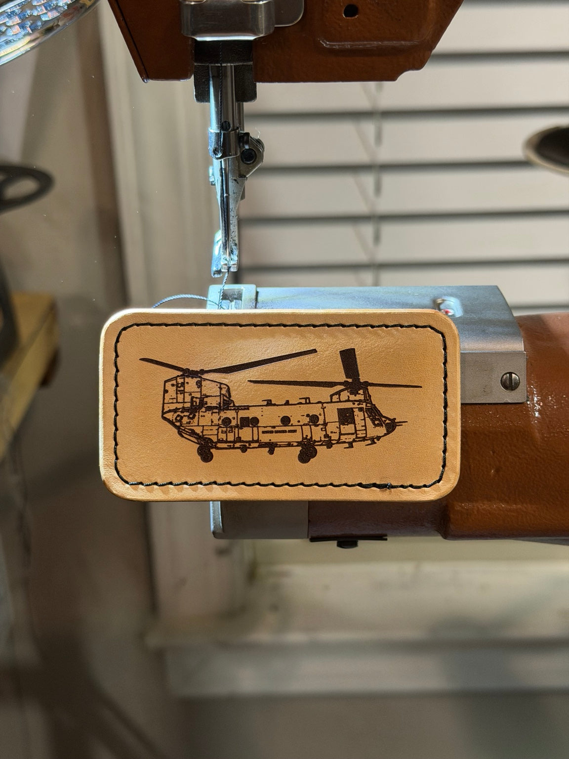 CH-47 Chinook leather magnet