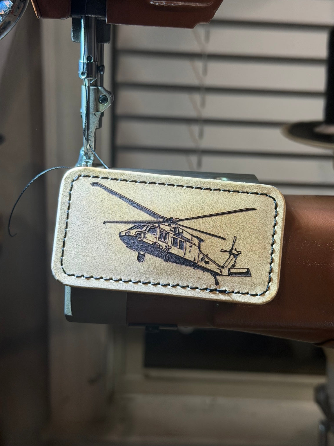 UH-60 Black Hawk leather magnet