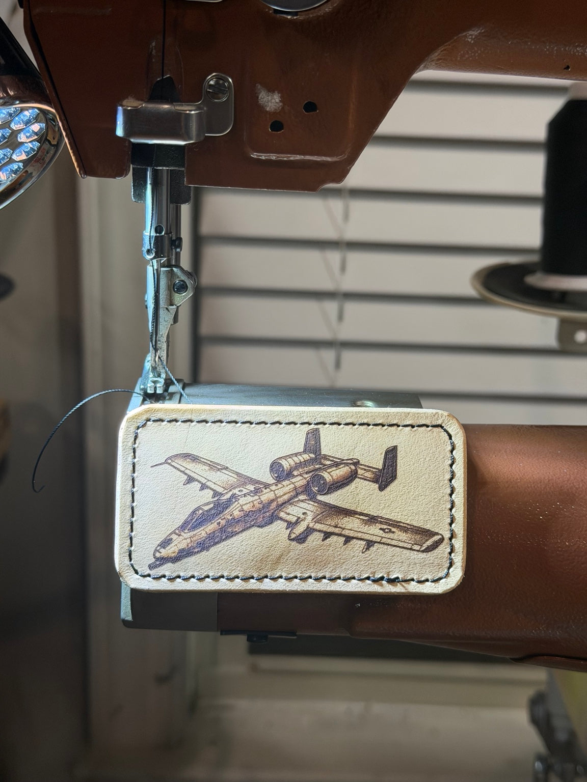 A-10 Warthog leather magnet