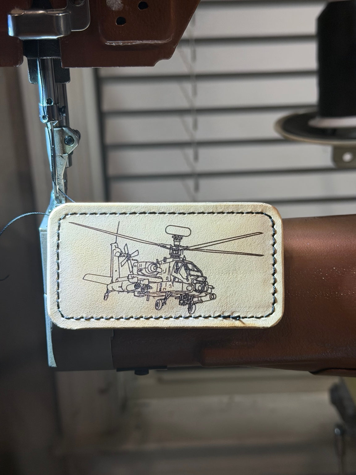 AH-64 Apache leather magnet